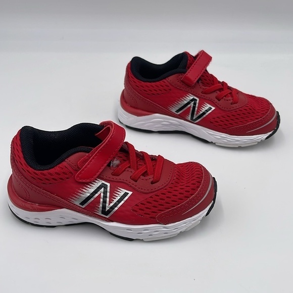 New Balance 680 V6IA680RB6 Bungee Red Low Top Hook & Loop Sneaker Toddler Size 7 - Picture 4 of 12